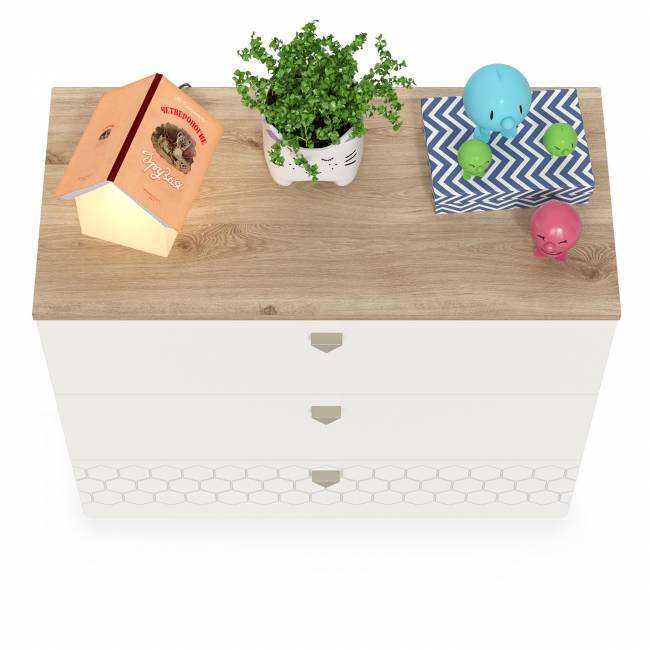 Детский комод Эйп 13.322 цвет белый/дуб белый Детский комод Эйп 13.322 цвет белый/дуб белый